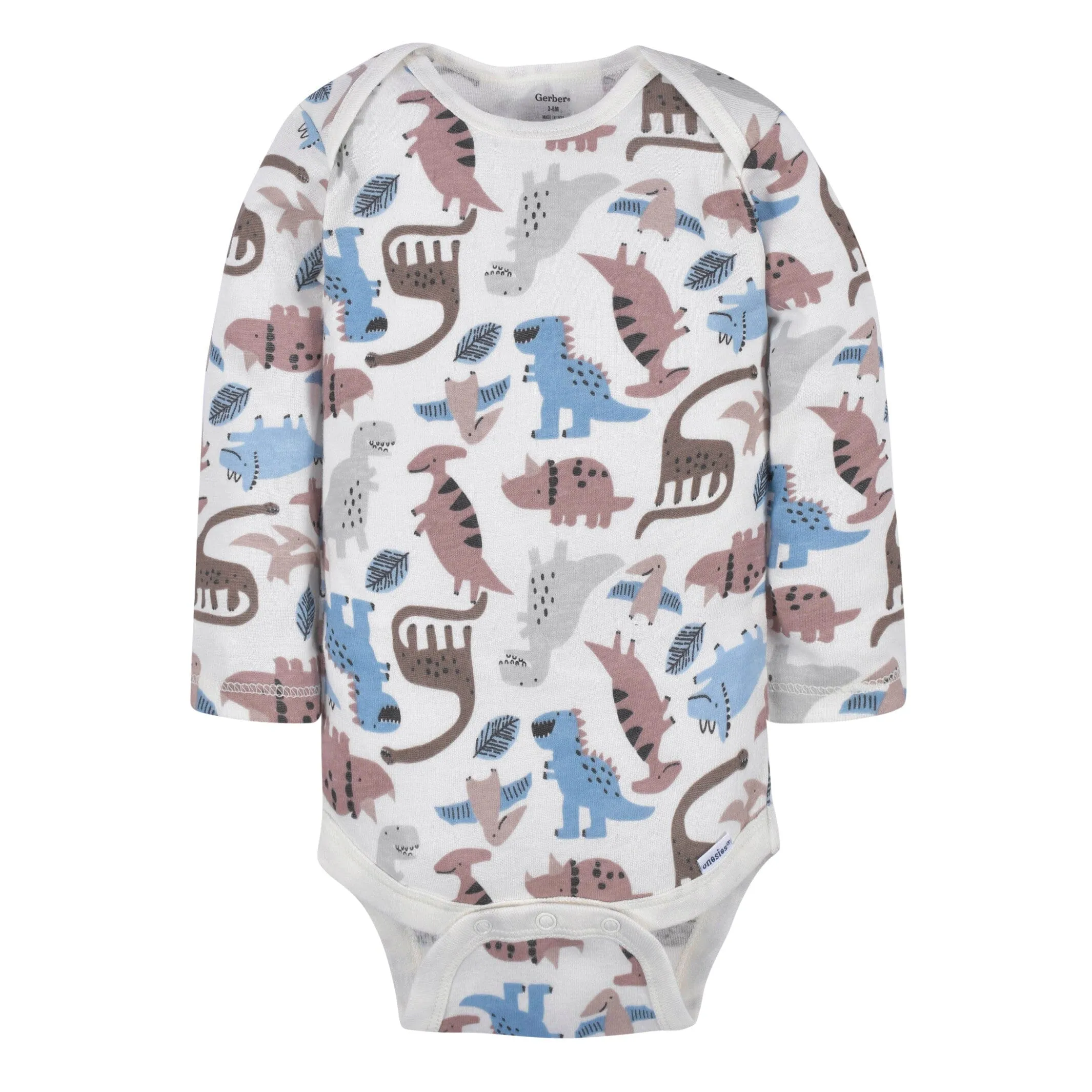 3-Pack Baby Boys Dino Long Sleeve Onesies® Bodysuits