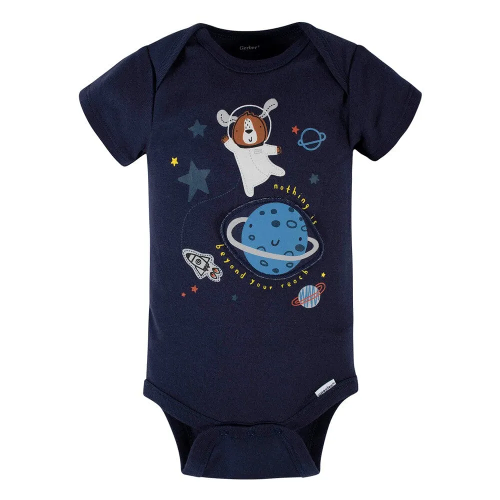 3-Pack Baby Boys Space Short Sleeve Onesies® Bodysuits