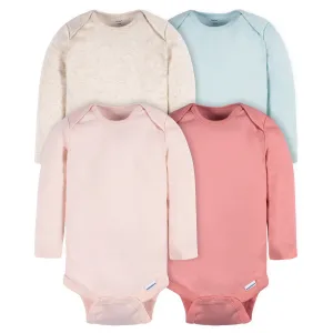 4-Pack Baby Neutral Blue/ Pink Long Sleeve Onesies® Bodysuits