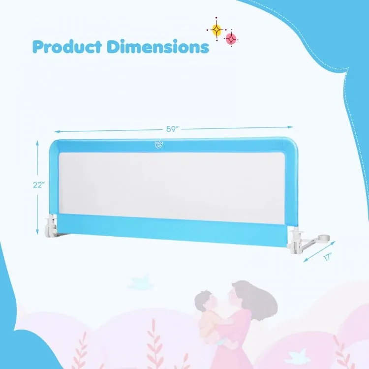 59" Extra Long Folding Breathable Baby Children Toddlers Bed Rail Guard with Safety Strap