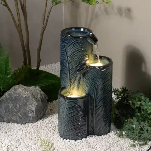 79586-09-BB -  Ceramic Fountain with Lights - Blue Bliss