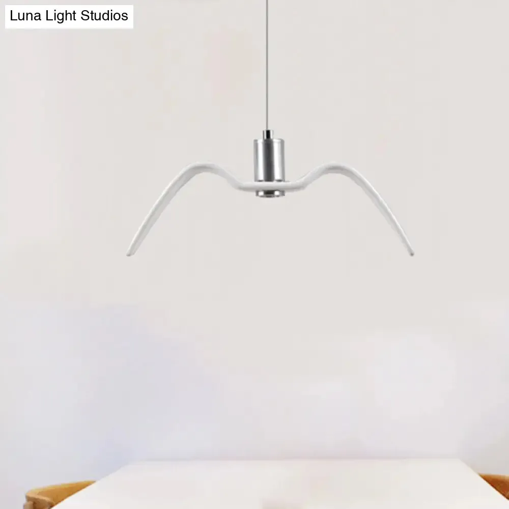 Alkalurops - Nautical Seagull Hanging Light: LED Pendant Lamp, White