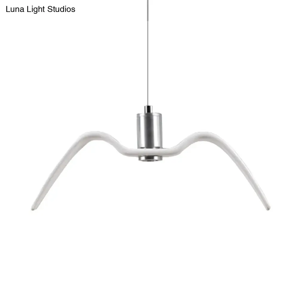 Alkalurops - Nautical Seagull Hanging Light: LED Pendant Lamp, White