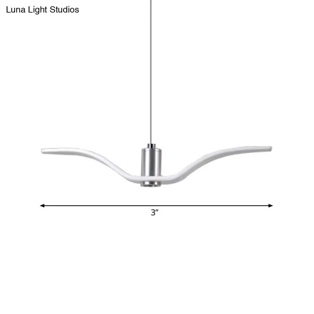 Alkalurops - Nautical Seagull Hanging Light: LED Pendant Lamp, White