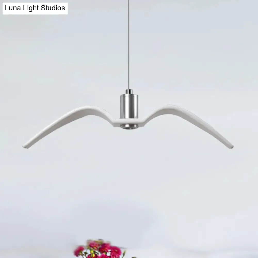 Alkalurops - Nautical Seagull Hanging Light: LED Pendant Lamp, White