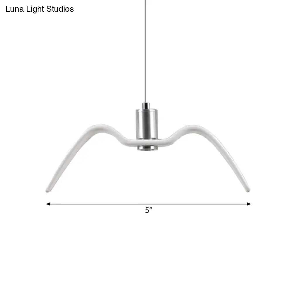 Alkalurops - Nautical Seagull Hanging Light: LED Pendant Lamp, White