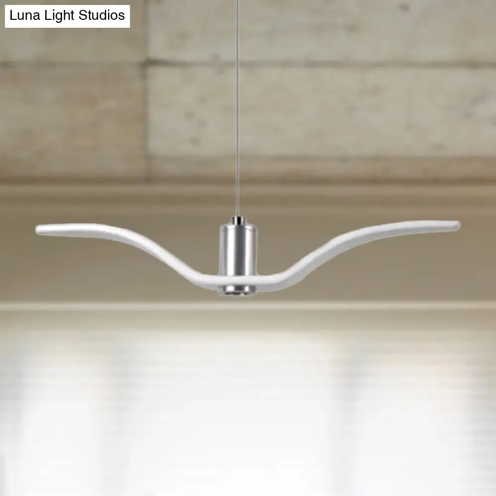 Alkalurops - Nautical Seagull Hanging Light: LED Pendant Lamp, White