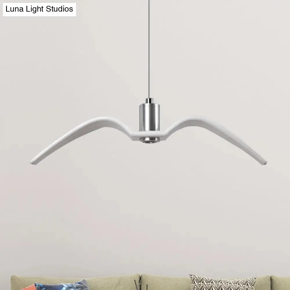 Alkalurops - Nautical Seagull Hanging Light: LED Pendant Lamp, White