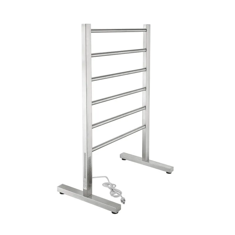 ANZZI Kiln Series 6-Bar Stainless Steel Floor Mounted Electric Towel Warmer Rack