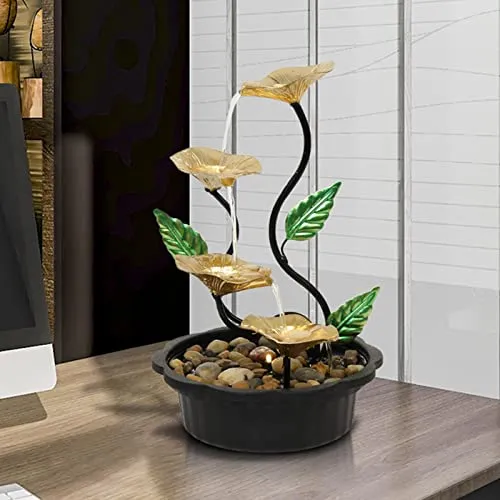 ATORSE® 4 Tiers Portable Tabletop Waterfall Fountain for Bedroom Indoor Ornament