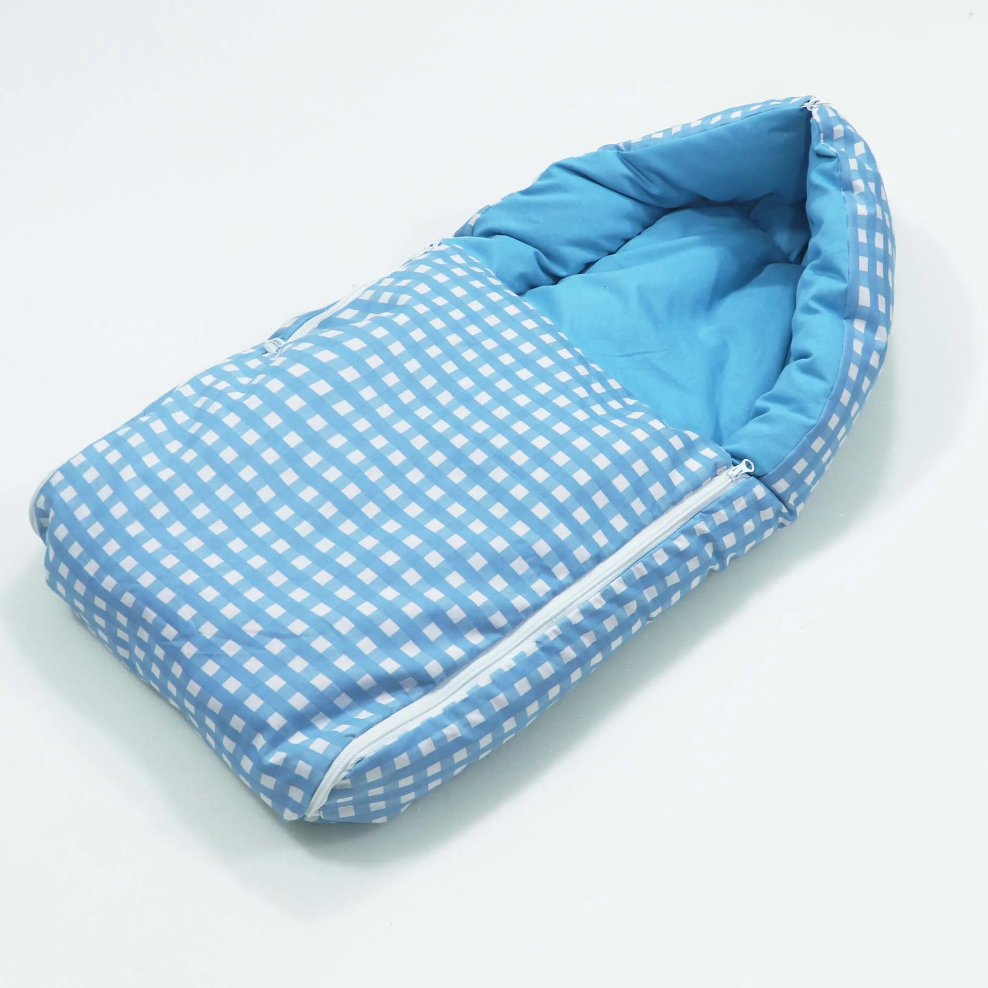 Blue Checks Baby Sleeping Bag N Carrier