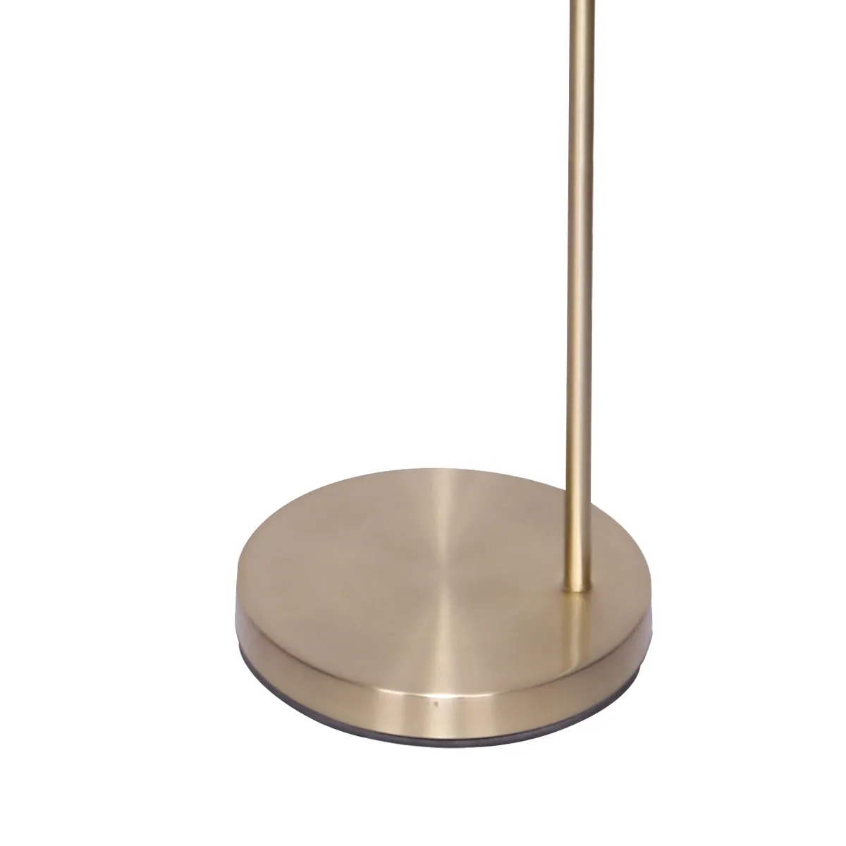 Brass Arc Floor Lamp with Drum Shade & Foot Switch