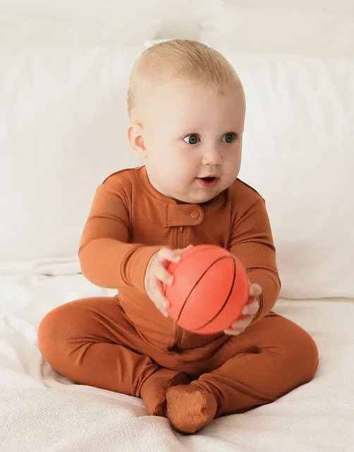 Brown Baby Footed Sleepers