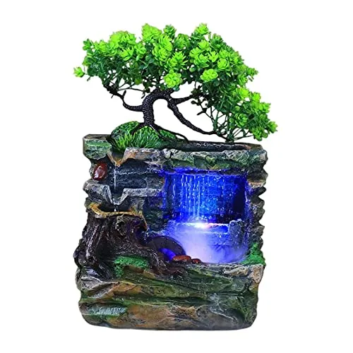 CALANDIS Tabletop Water Fountain Housewarming Gift Decorative for Meditation Desk with Mist