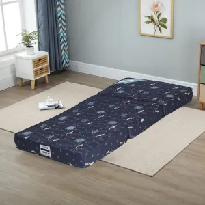 COLOFLY 4 inch Soft Bounce Single High Density PU Foam Foldable Mattress Navy Blue (72x35x4 inch, 3 Fold)