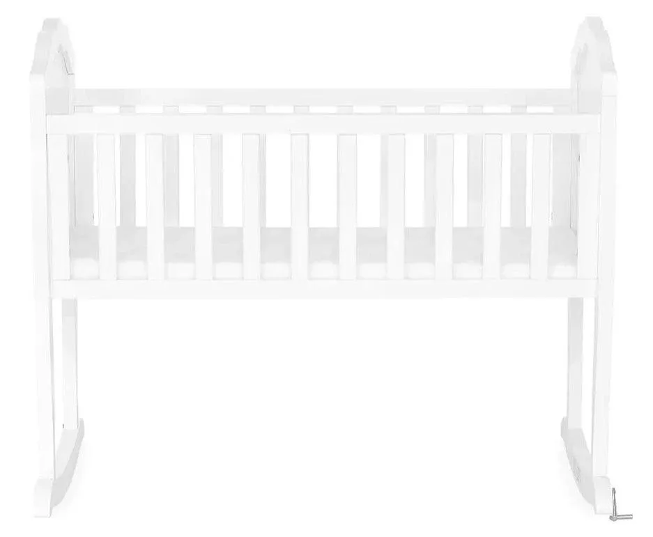 Dream on Me Baby New Zealand Pinewood Rose Cradle - White