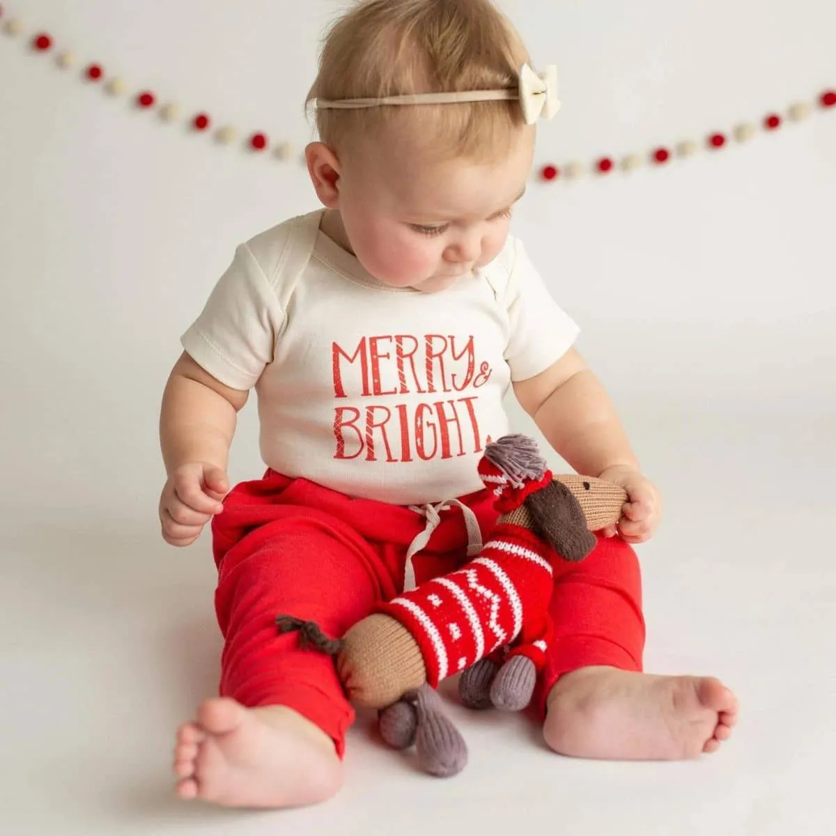 Finn and Emma Organic Short Sleeve Bodysuit - Merry & Bright