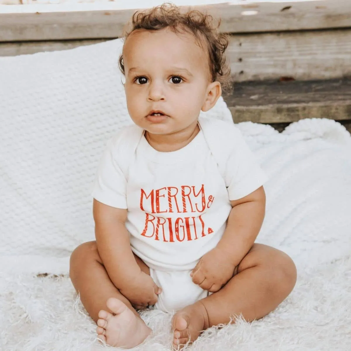 Finn and Emma Organic Short Sleeve Bodysuit - Merry & Bright