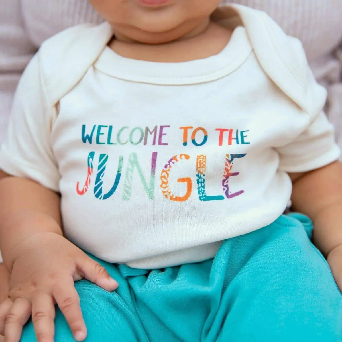 Finn and Emma Organic Short Sleeve Bodysuit - Welcome to the Jungle