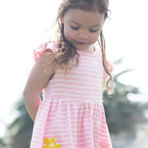 Frugi Bobby Dress - Jellyfish Breton / Rabbit