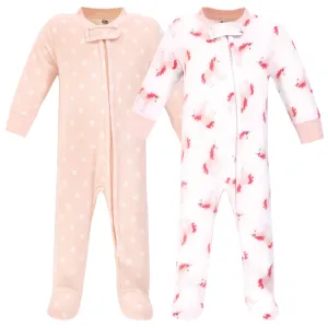 Hudson Baby Fleece Sleep and Play, Pink Unicorn