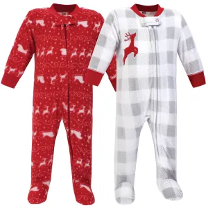 Hudson Baby Fleece Sleep and Play, Santas Sleigh