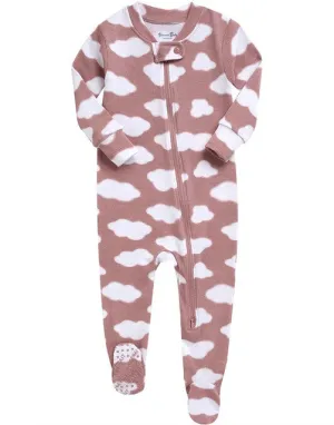 Indi Pink Cloud Baby Footed Sleepers