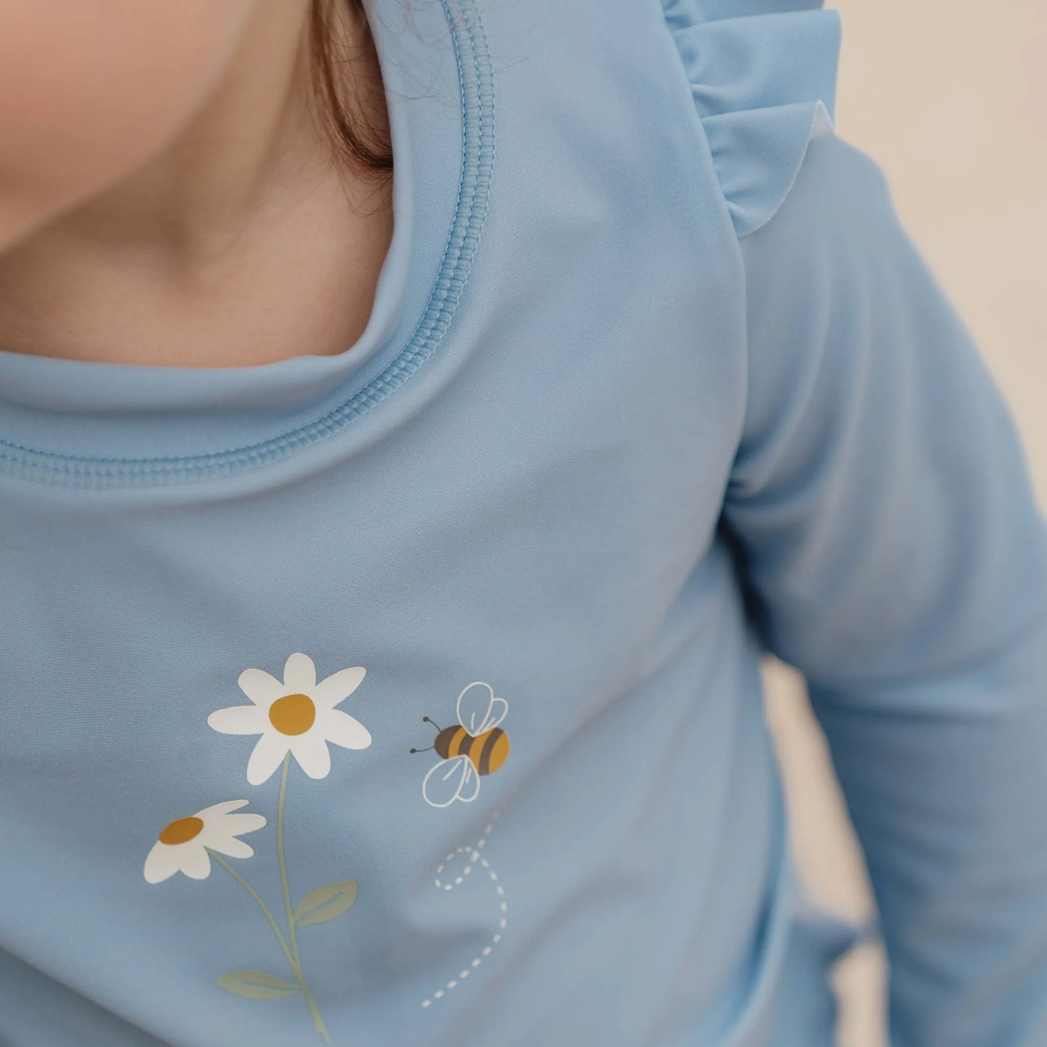 Little Dutch Long-Sleeve Rash Vest - Blue Daisies