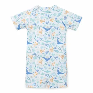 Little Dutch Short-Sleeve Swimsuit - Ocean Dreams Blue