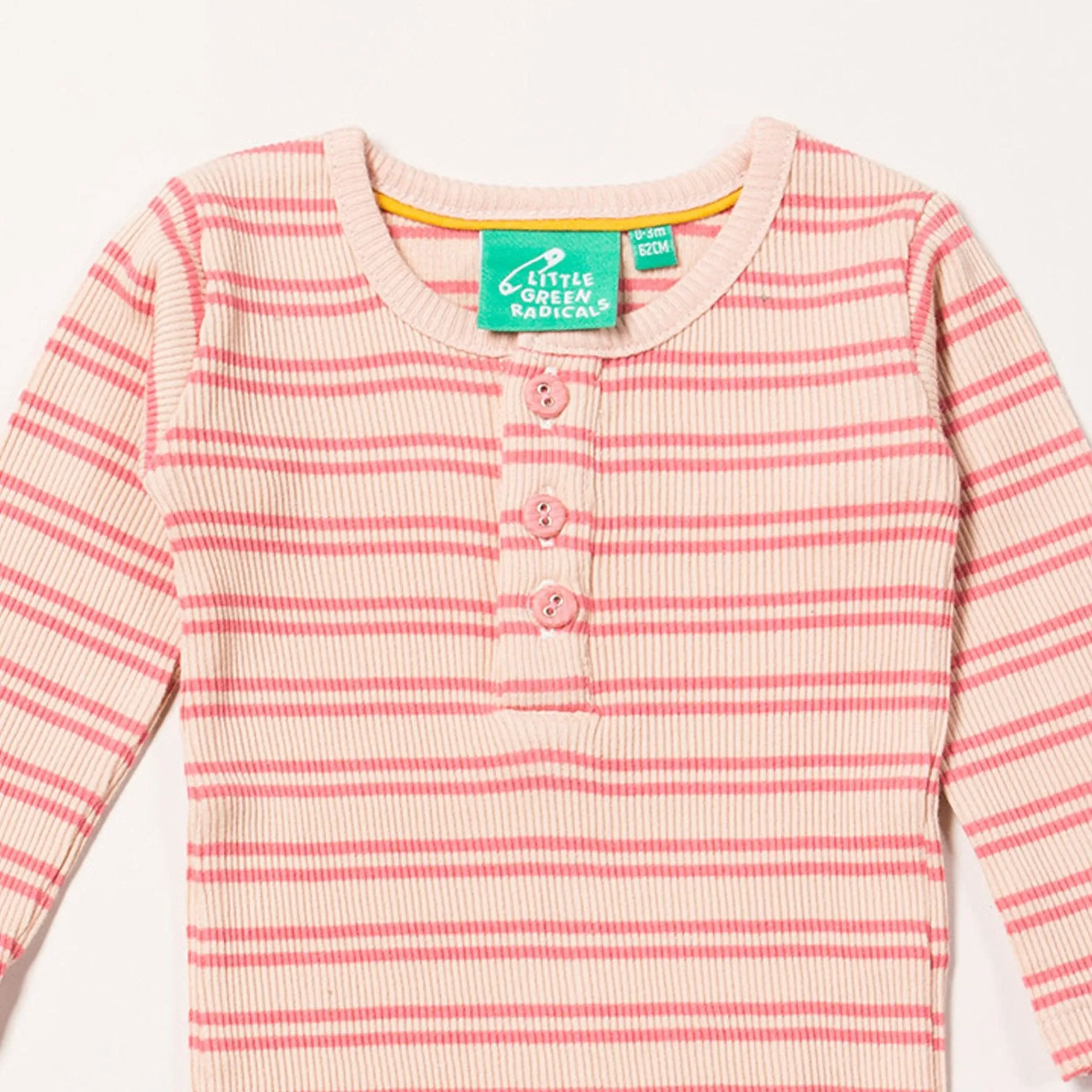 Little Green Radicals Forever Bodysuit Sugar Pink Stripes Organic Cotton (0-9mths)