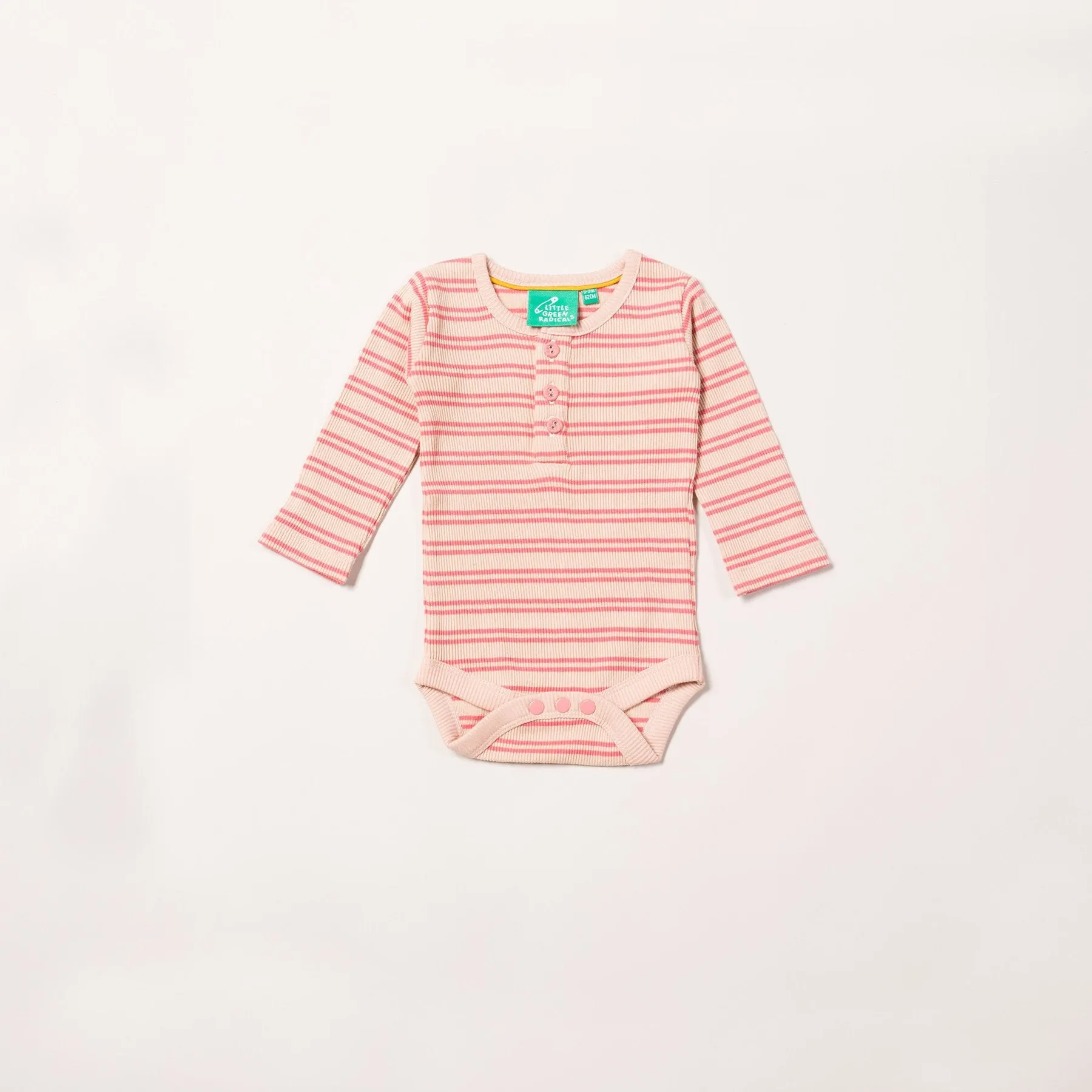 Little Green Radicals Forever Bodysuit Sugar Pink Stripes Organic Cotton (0-9mths)