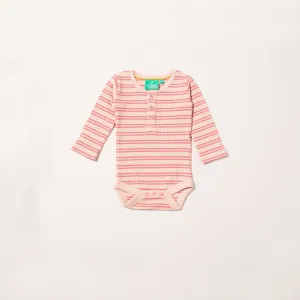 Little Green Radicals Forever Bodysuit Sugar Pink Stripes Organic Cotton (0-9mths)