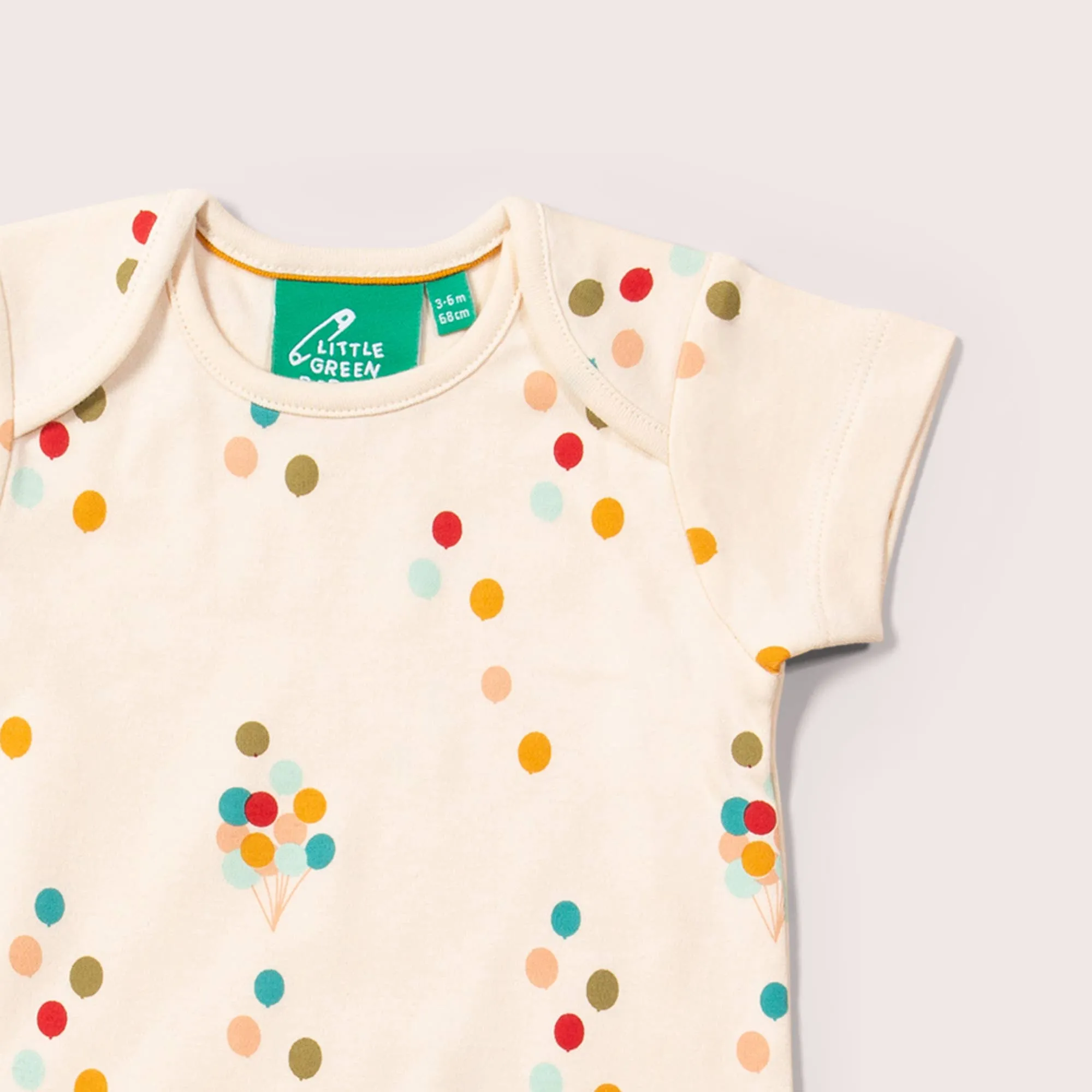 Little Green Radicals - Rainbow Balloons Organic Baby Bodysuit Set - 2 Pack