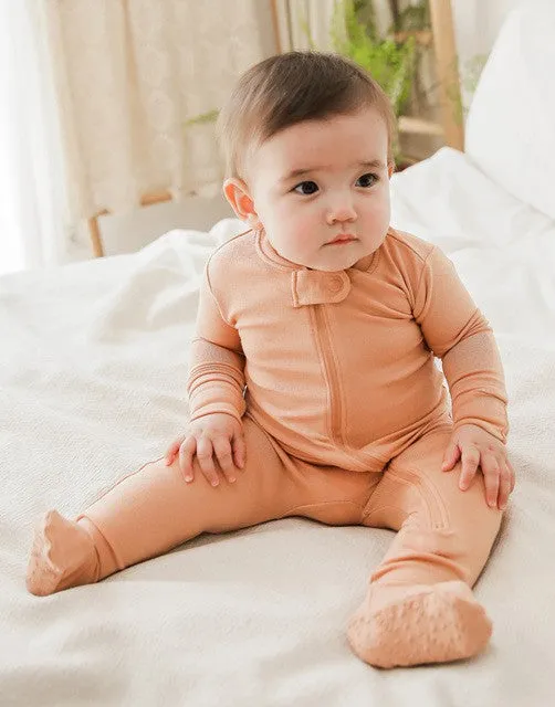 Milk Orange Baby Footed Sleepers