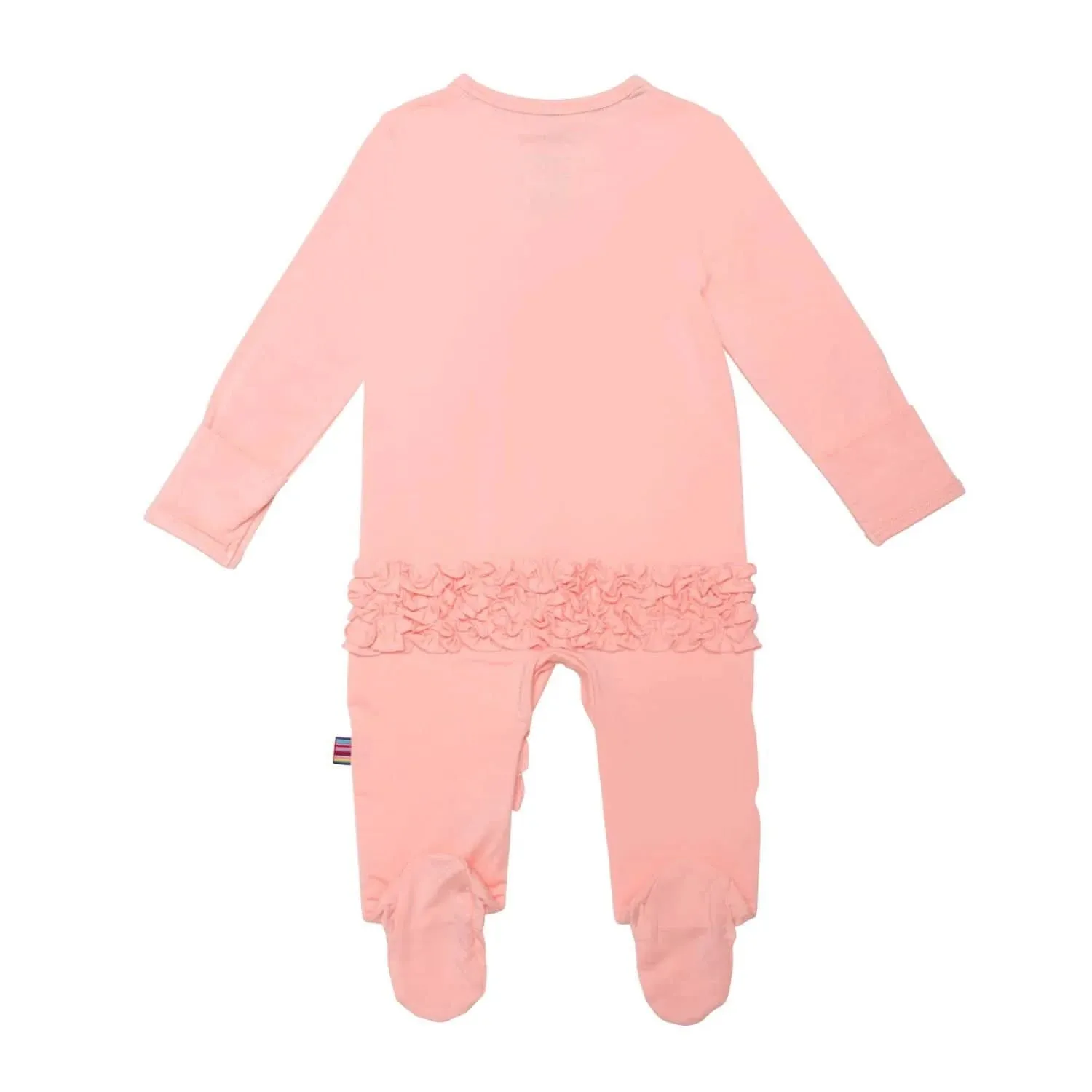 Modal Magnetic Ruffle Footie - Peach Pop