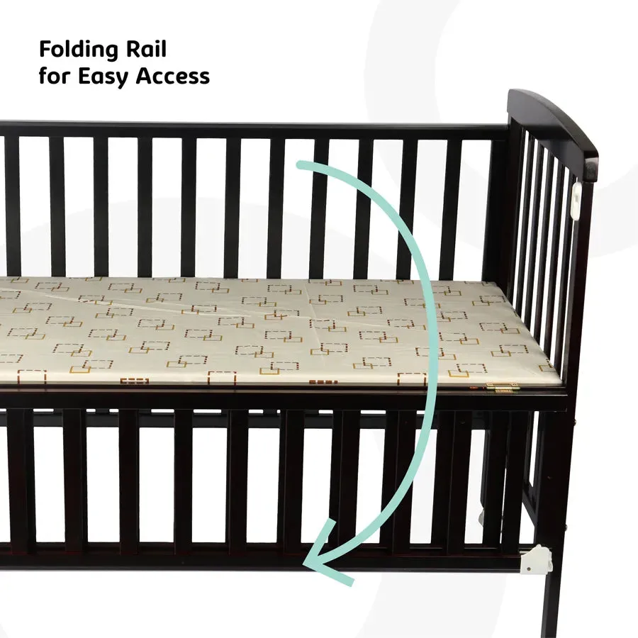 Moon Wooden Portable Crib (Dark Chocolate) - Mattress Included