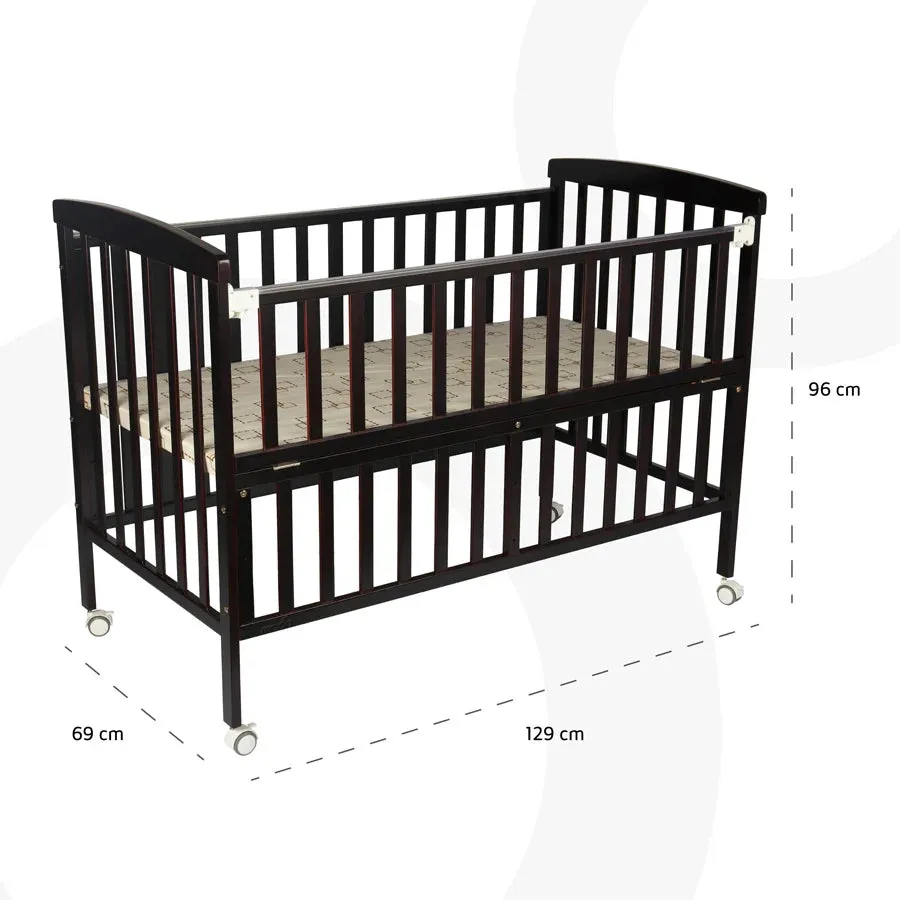 Moon Wooden Portable Crib (Dark Chocolate) - Mattress Included