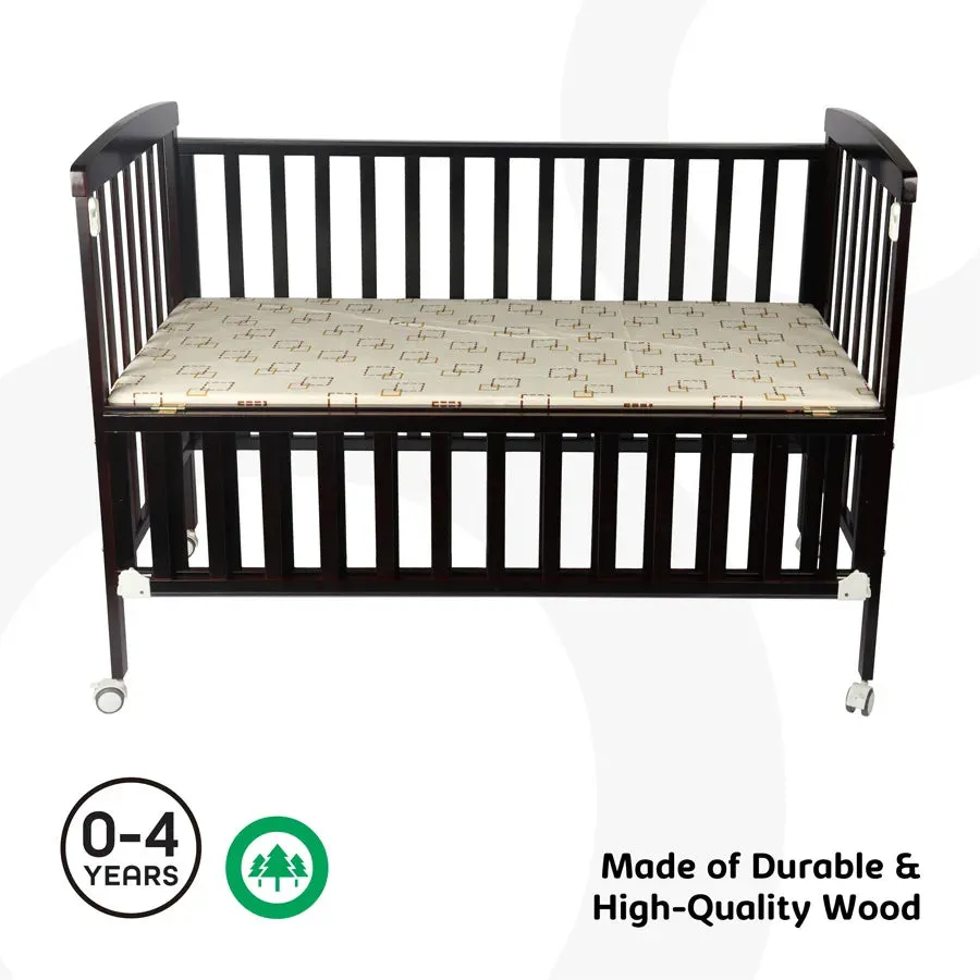 Moon Wooden Portable Crib (Dark Chocolate) - Mattress Included