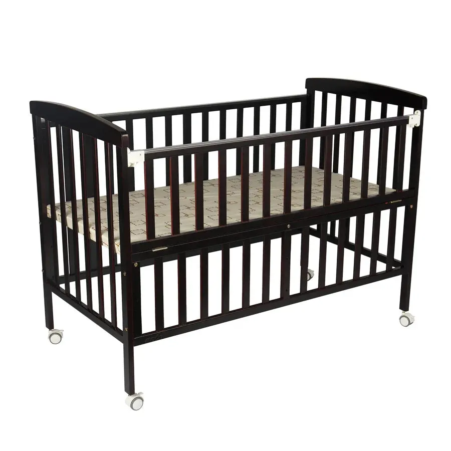 Moon Wooden Portable Crib (Dark Chocolate) - Mattress Included