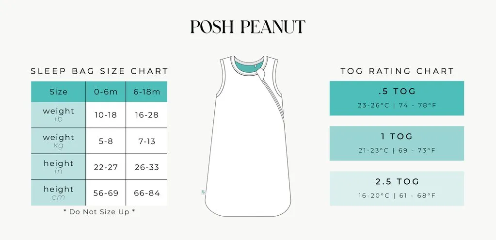 Posh Peanut .5 Tog Sleeveless Sleep Bag - Cadet