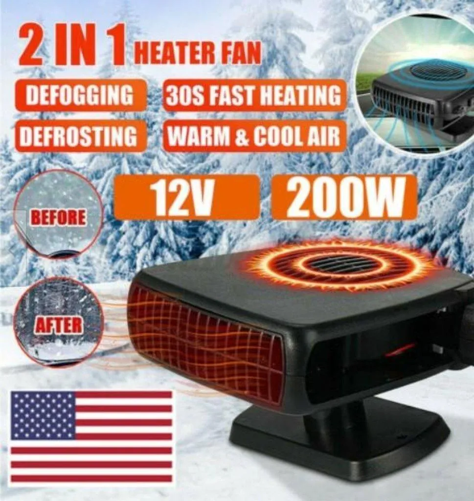 Powerful 200W 2 in 1 Car Heater Windshield Defroster