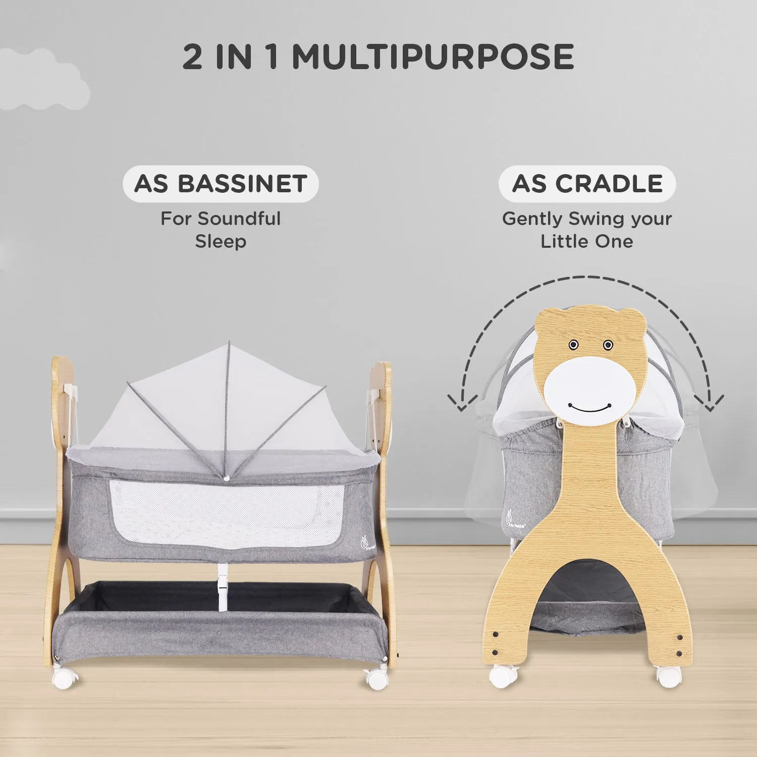 R for Rabbit Lullabies Woodsy Manual Cradle