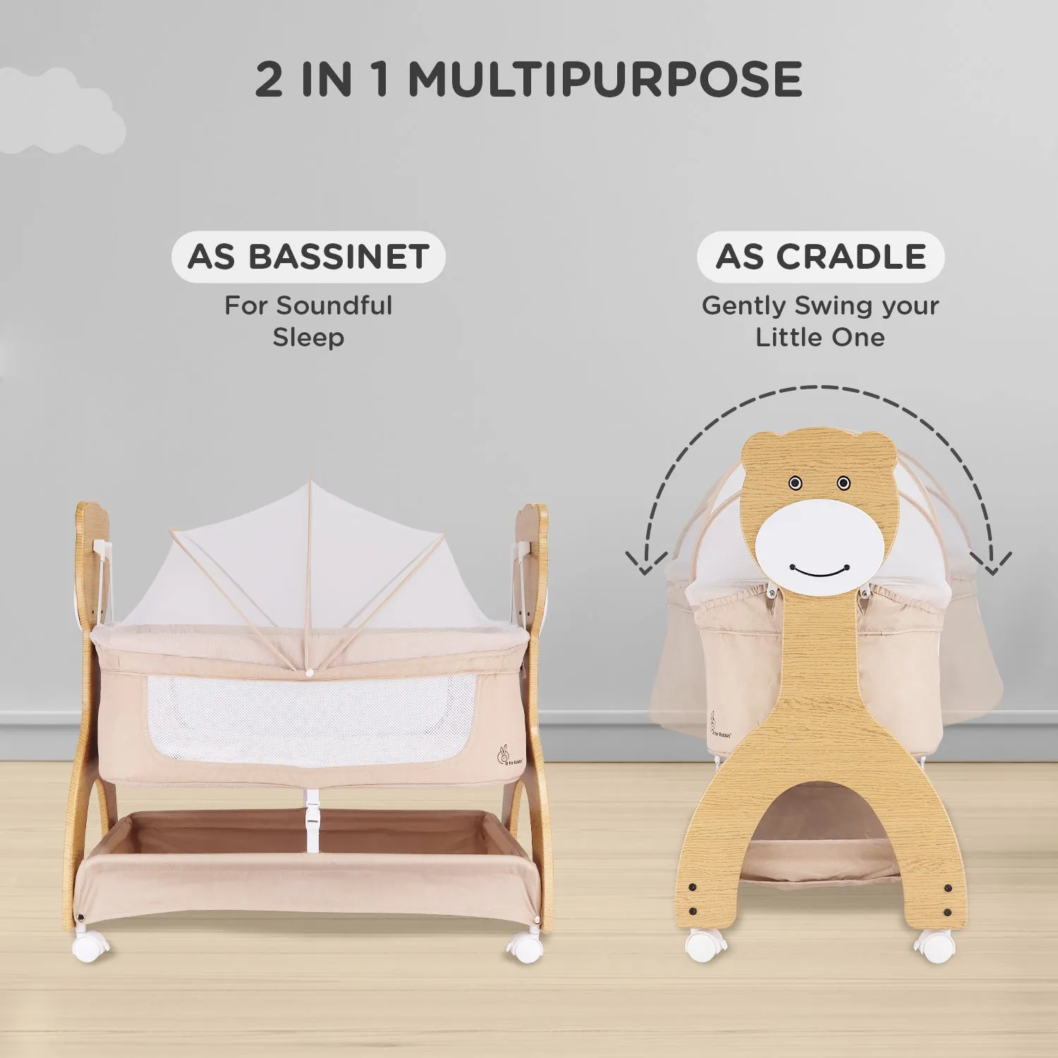 R for Rabbit Lullabies Woodsy Manual Cradle