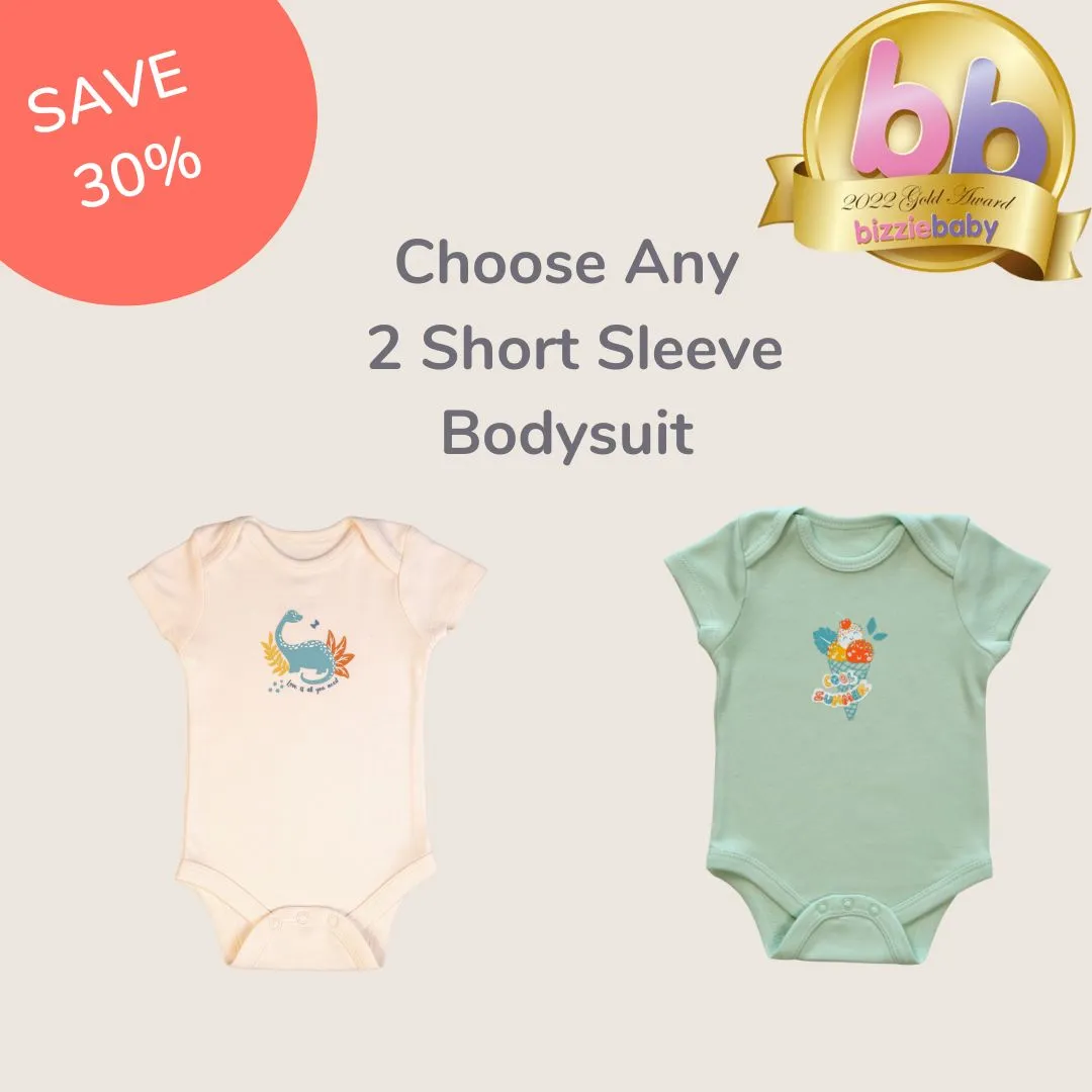 Short Sleeve Bodysuits - Twin Pack