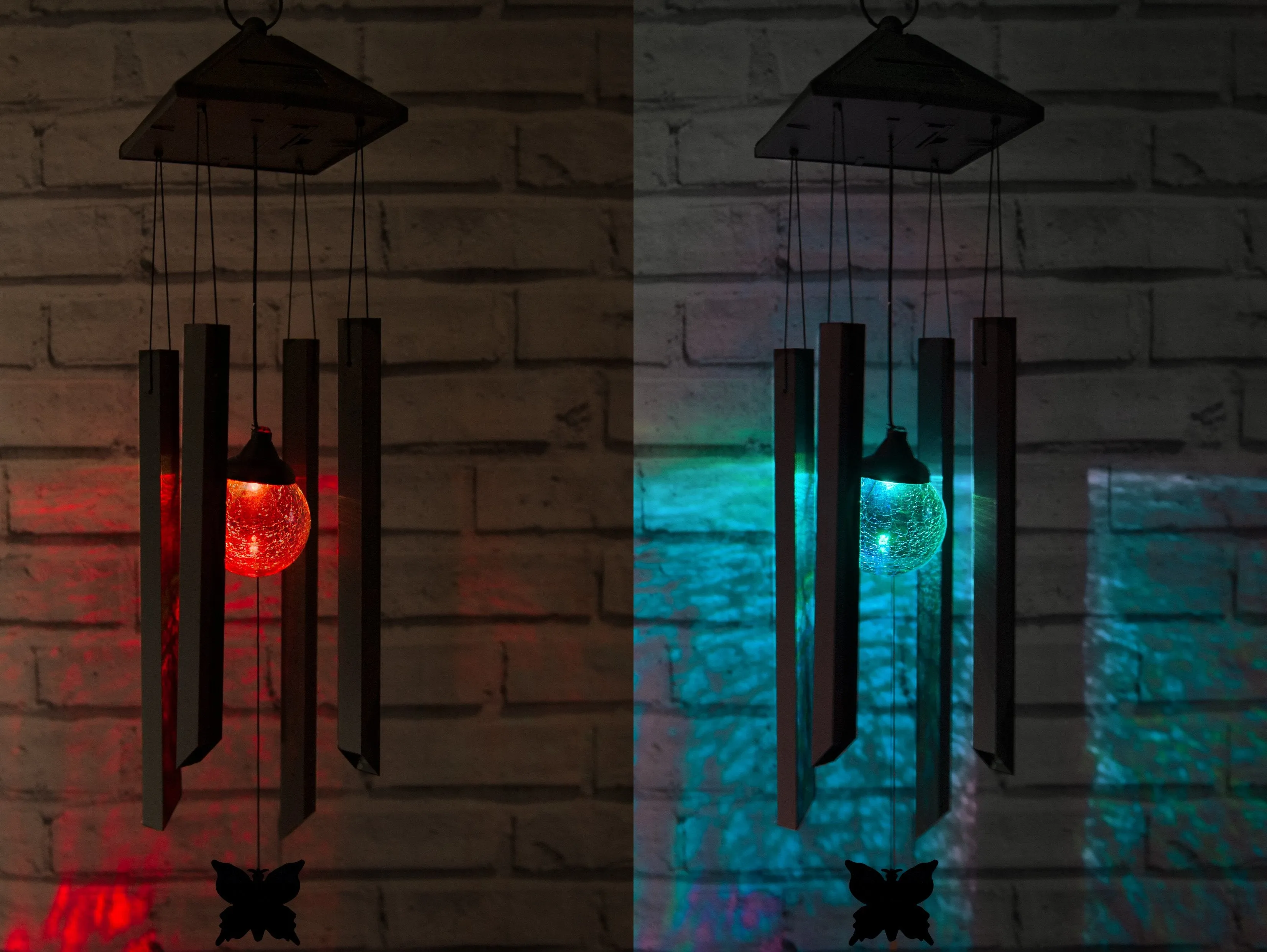 Solar Powered Wind Chimes Lights - Colour Changing LED (Set of 2)