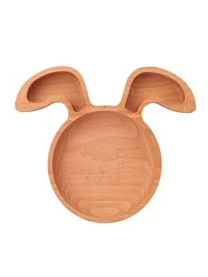 The Wood Life Project EcoFriendly Wooden Rabbit Plate/Kids Plate