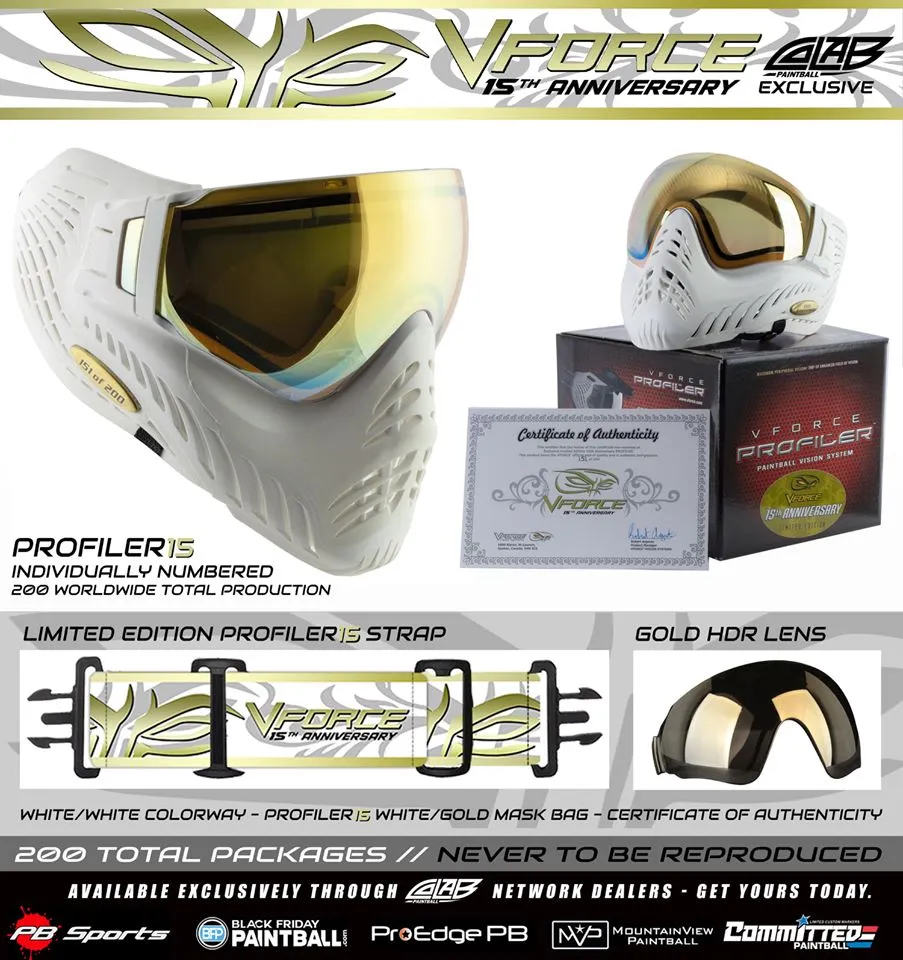 VForce Profiler Mask 15th Anniversary White Gold - 1 of 200