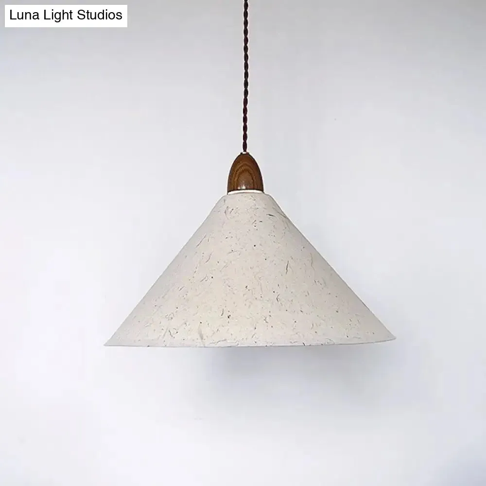 White Fabric Shade Restaurant Pendant Hanging Lamp